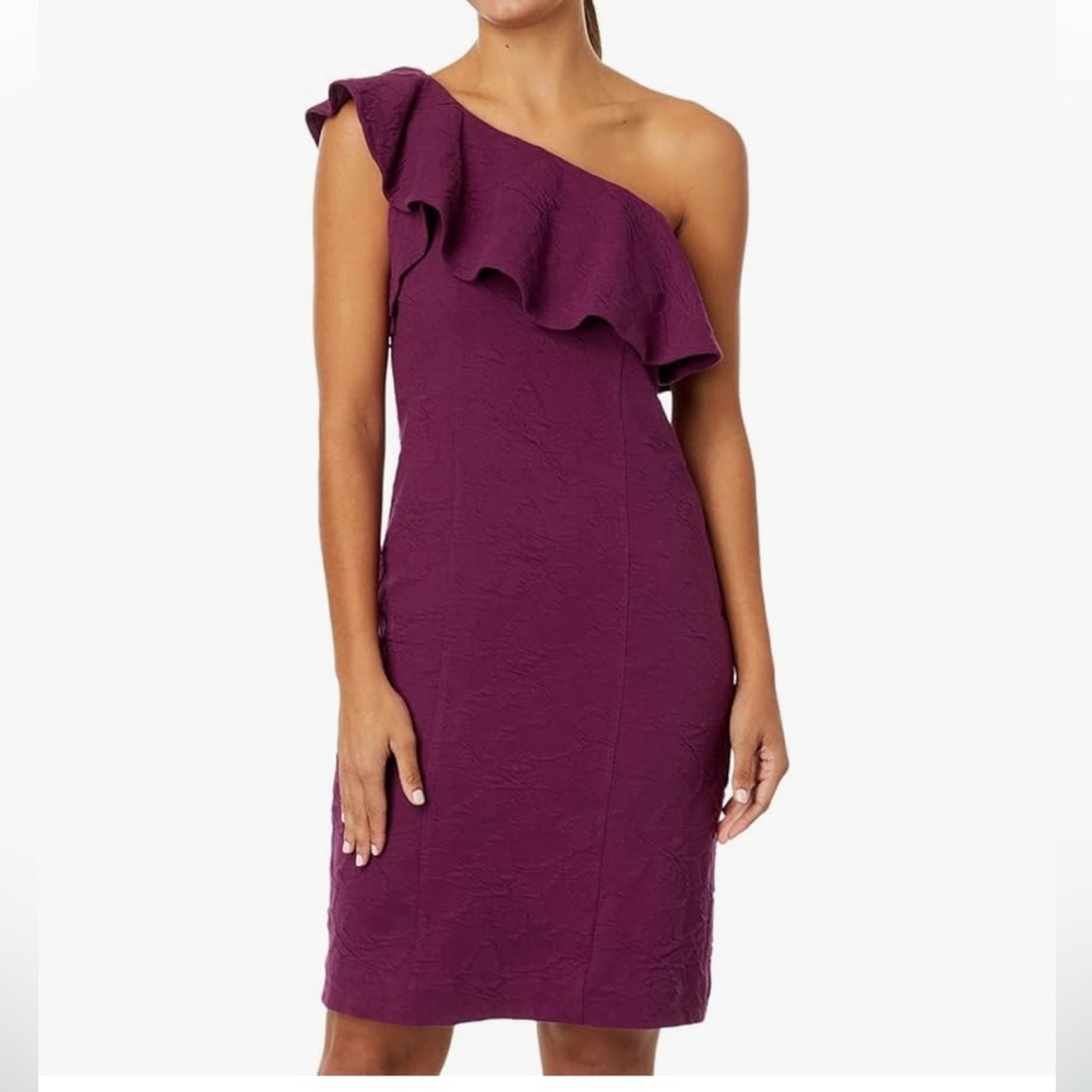 Lilly Pulitzer One-Shoulder Ruffle Dress in Deep Plum